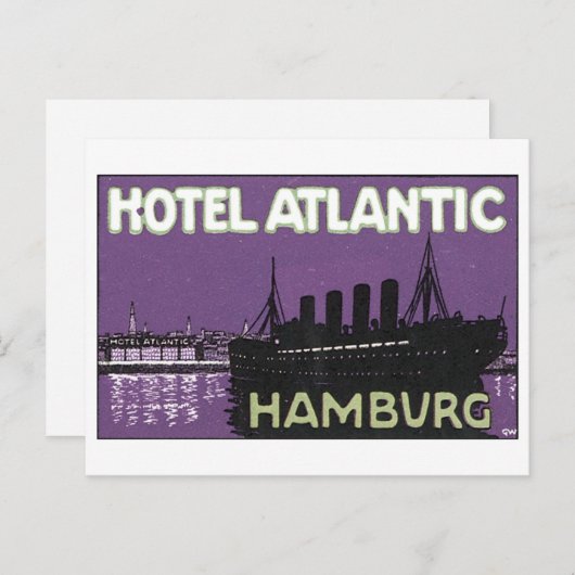Hotel Atlantic Hamburg Postkarte (Vorne/Hinten)