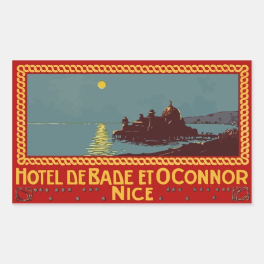 Hotel Bade und Connor (Nizza) Vector Rechteckiger Aufkleber (Vorderseite)