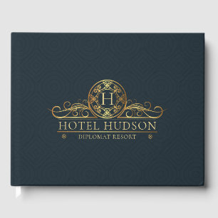 Hotel Branding Luxury Gold Blue Gästebuch