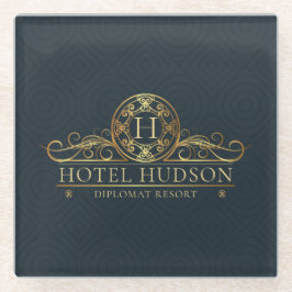 Hotel Business Branding Luxury Gold Glasuntersetzer