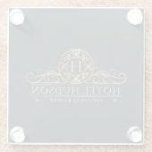Hotel Business Branding Luxury Gold Glasuntersetzer (Rückseite)