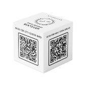 Hotel Business Logo QR Code Wifi Weitere Infotafel Würfel (Rückseite Schrägansicht)