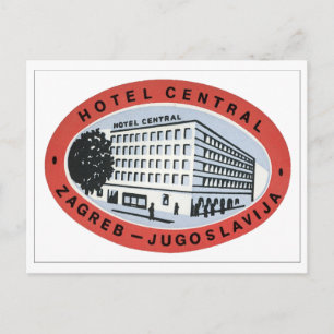 Hotel Central Zagreb - Jugoslawien Postkarte