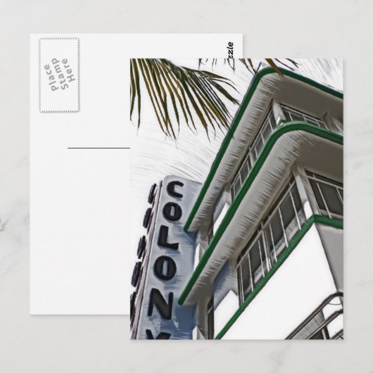 Hotel Colony, Miami Postkarte (Vorne/Hinten)