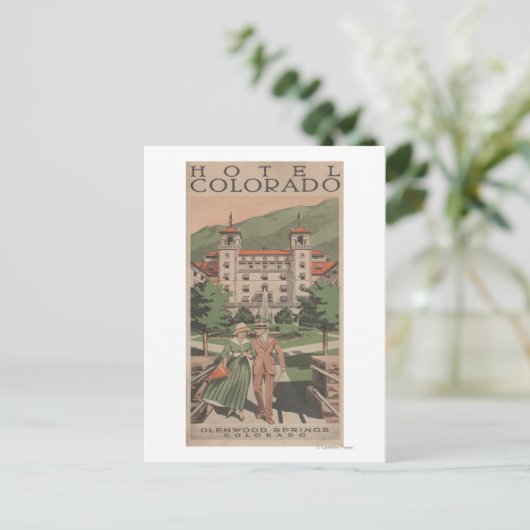 Hotel Colorado Travel Poster Postkarte (Stehend Vorderseite)