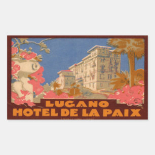 Hotel de la Paix Lugano Rechteckiger Aufkleber