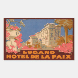 Hotel de la Paix Lugano Rechteckiger Aufkleber