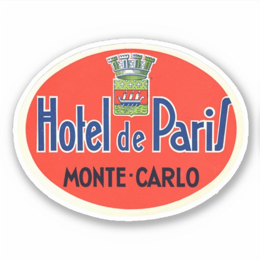 Hotel de Paris Monte Carlo Aufkleber (Vorderseite)