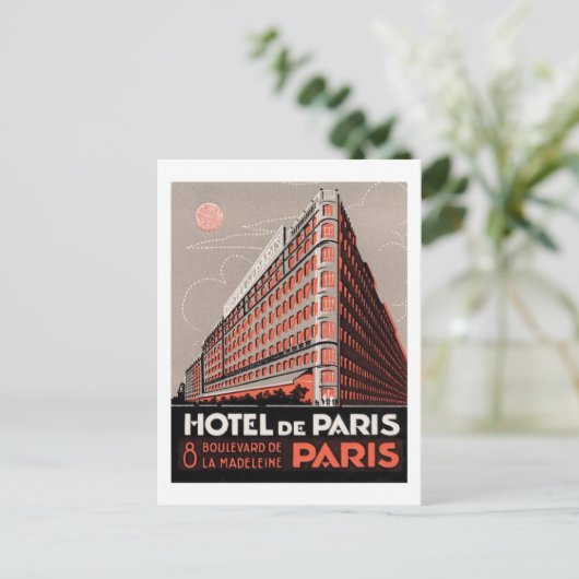 Hotel De Paris Postkarte (Stehend Vorderseite)