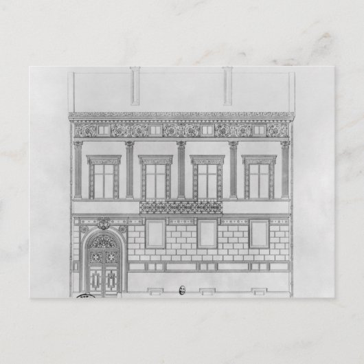 Hotel de Pourtales, Fassade, 1850 Postkarte (Vorderseite)