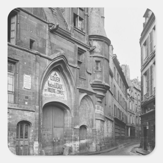 Hotel de Sens, Ende des 19. Jahrhunderts Quadratischer Aufkleber (Vorderseite)