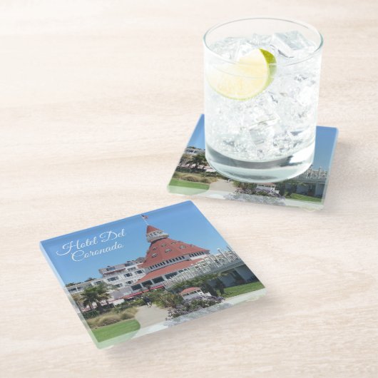Hotel Del Coronado Glas-Untersetzer Glasuntersetzer (Schrägansicht)