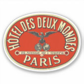 Hotel deux mondes Paris Aufkleber (Vorderseite)