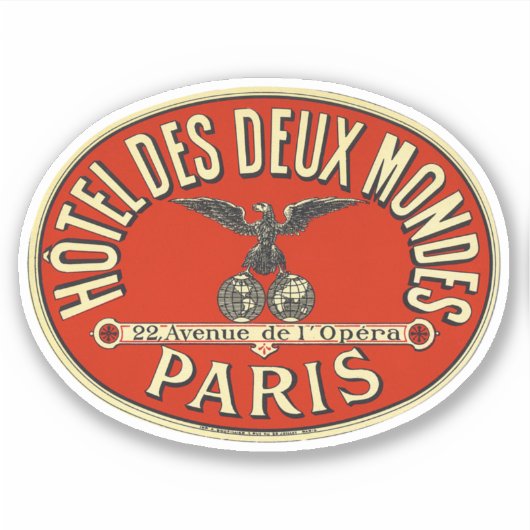 Hotel deux mondes Paris Aufkleber (Vorderseite)