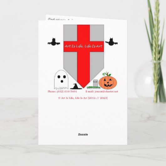 Hotel Duluth Covered Chairs & Tables Hallowe’en Karte (Rückseite)