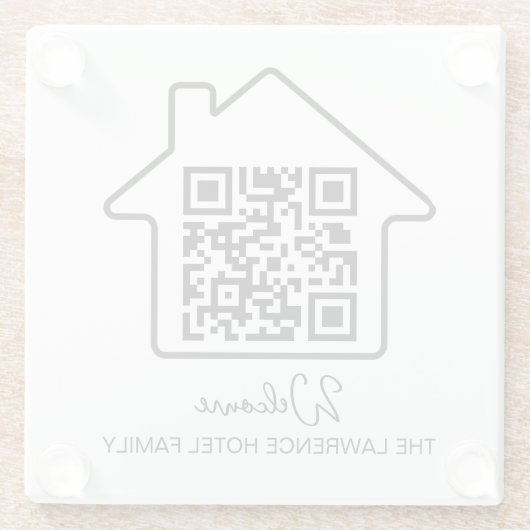 Hotel Erwärmung Gift | Personalisierter QR-Code fü Glasuntersetzer (Rückseite)