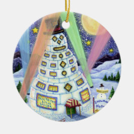 HOTEL FUNNY SNOWMAN, NORDLICHKEITEN UND PENGUINEN KERAMIK ORNAMENT