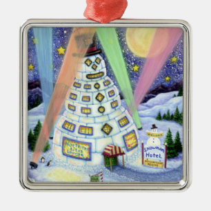 HOTEL FUNNY SNOWMAN, NORDLICHKEITEN UND PENGUINEN ORNAMENT AUS METALL