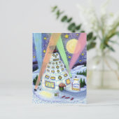 HOTEL FUNNY SNOWMAN, NORDLICHKEITEN UND PENGUINEN POSTKARTE (Stehend Vorderseite)