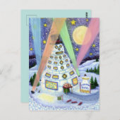 HOTEL FUNNY SNOWMAN, NORDLICHKEITEN UND PENGUINEN POSTKARTE (Vorne/Hinten)