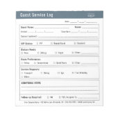 Hotel-Gästeservice-Log-Logo Minimalistisch Notizblock (Vorderseite)