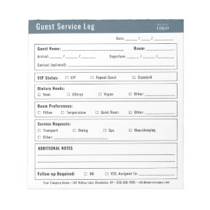 Hotel-Gästeservice-Log-Logo Minimalistisch Notizblock