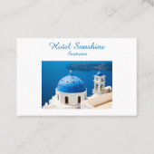 Hotel Greece Church Santorini blauer Foto und Text Visitenkarte (Vorderseite)