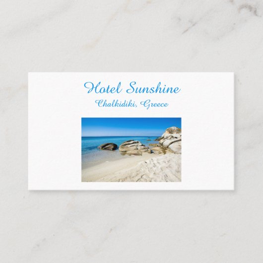 Hotel Griechenland Schönes Foto mit Text Busin Visitenkarte (Vorderseite)