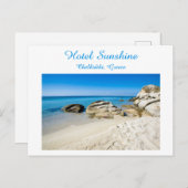 Hotel Griechenland Schönes Foto mit Text Postc Postkarte (Vorne/Hinten)