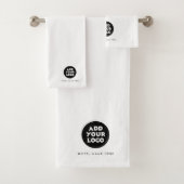 Hotel Guest House Name and Logo White  Badhandtuch Set (Insitu)