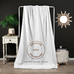 Hotel Guest House Name Logo White Fleecedecke