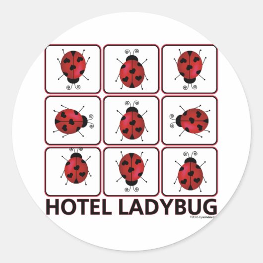 Hotel Ladybug Runder Aufkleber (Vorderseite)