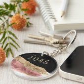 Hotel Lodge Resort Marmor Imitat Gold Rosa Schlüsselanhänger (Vorderseite rechts)