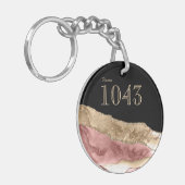 Hotel Lodge Resort Marmor Imitat Gold Rosa Schlüsselanhänger (Vorderseite links)