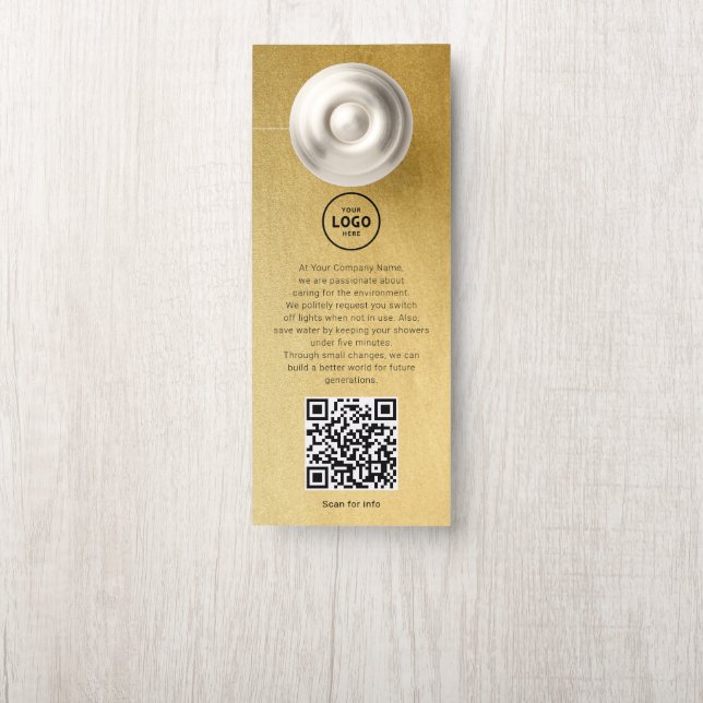 Hotel-Logo-QR-Code-Gästeinformations-Türhänger Türanhänger (Auf Knauf)