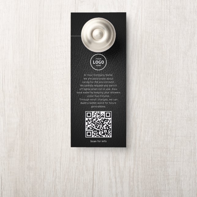 Hotel-Logo-QR-Code-Gästeinformations-Türhänger Türanhänger (Auf Knauf)