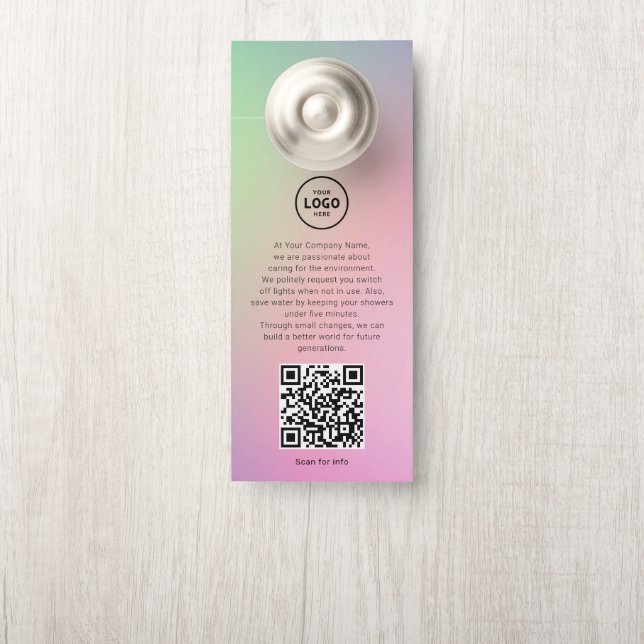 Hotel-Logo-QR-Code-Gästeinformations-Türhänger Türanhänger (Auf Knauf)