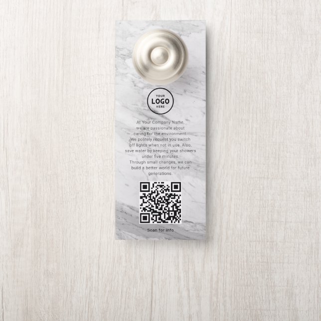 Hotel-Logo-QR-Code-Gästeinformations-Türhänger Türanhänger (Auf Knauf)