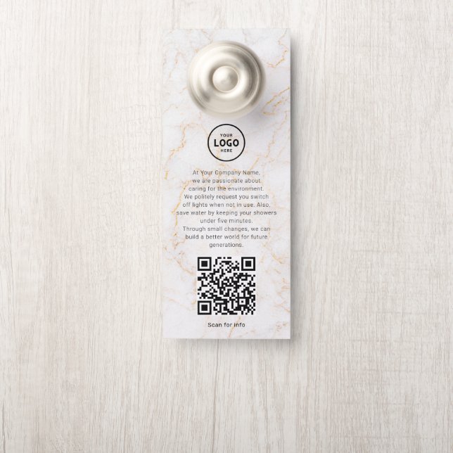 Hotel-Logo-QR-Code-Gästeinformations-Türhänger Türanhänger (Auf Knauf)