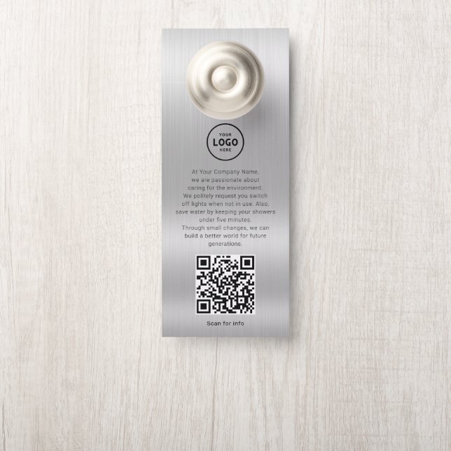 Hotel-Logo-QR-Code-Gästeinformations-Türhänger Türanhänger (Auf Knauf)