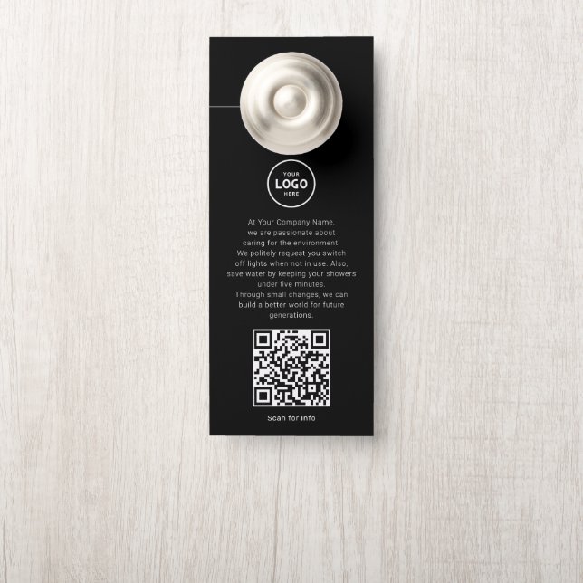 Hotel Logo QR-Code Gastinformation Türhänger Türanhänger (Auf Knauf)