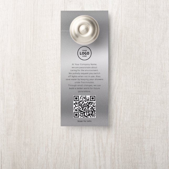 Hotel Logo QR-Code Gastinformation Türhänger Türanhänger (Auf Knauf)