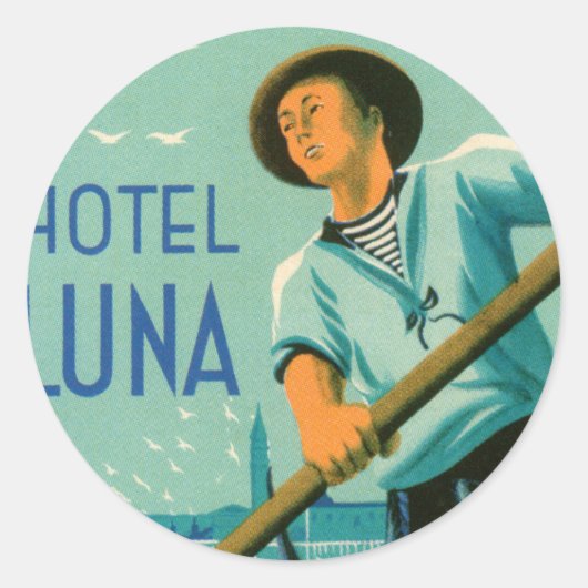 Hotel Luna Venezia Runder Aufkleber (Vorderseite)