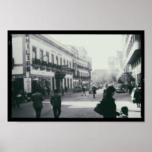 Hotel Madrid 1964 Spanien Monochrome Poster (Vorne)