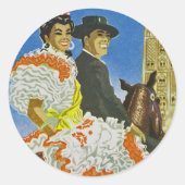 Hotel Madrid Runder Aufkleber (Vorderseite)