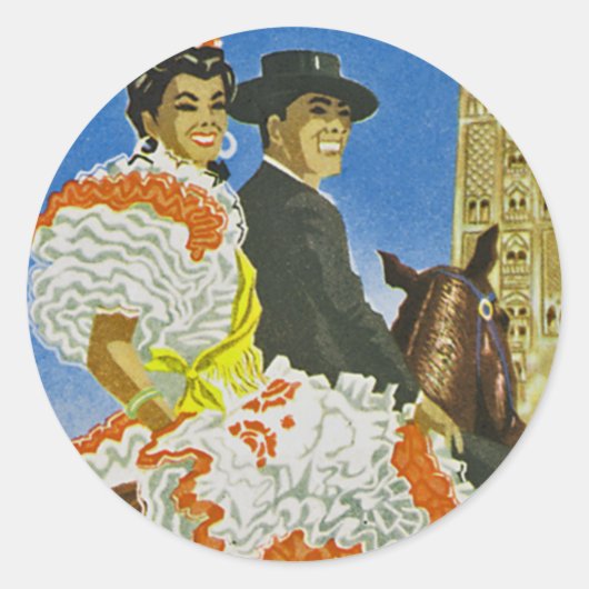 Hotel Madrid Runder Aufkleber (Vorderseite)