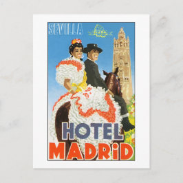 Hotel Madrid Vintage Travel Poster Postkarte
