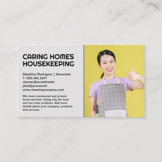 Hotel Maid Services | Janitor Visitenkarte (Vorderseite)