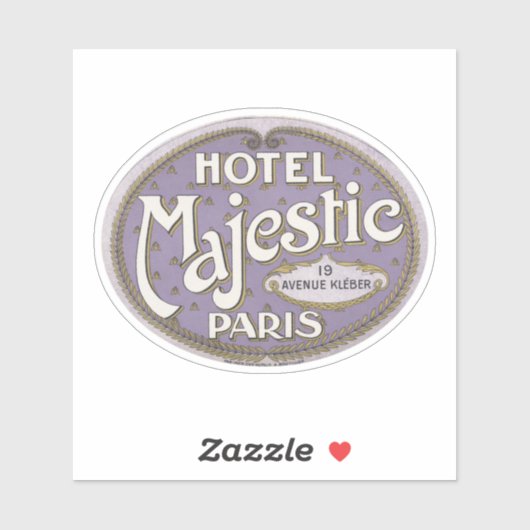 Hotel Majestic Paris Aufkleber (Blatt)