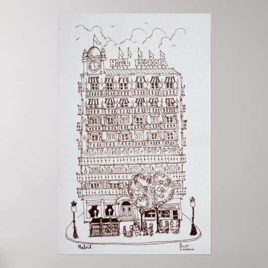 Hotel Mediodia, Madrid, Spanien Poster (Vorne)